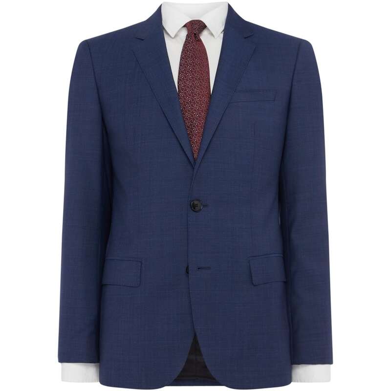 【送料無料】 フューゴ メンズ ジャケット・ブルゾン アウター Slim Pin Dot Suit Jacket Mid Blue 0