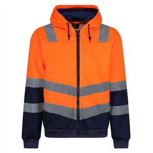 yz Kb^ Y Vc gbvX Pro Hi Vis Workwear Fleece Hoodie Orange/Navy