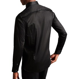 【送料無料】 テッドベーカー メンズ シャツ トップス Ted Long Sleeve Stretch Satin Shirt Black