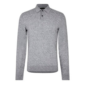 【送料無料】 テッドベーカー メンズ ポロシャツ トップス Morar Knit Polo Shirt Grey-Marl
