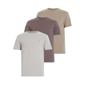 【送料無料】 オールセインツ メンズ Tシャツ トップス AllSaints Brace Tee 3 Pack Mens Taupe/Brn/Brn