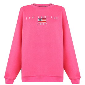 【送料無料】 デイジーストリート レディース パーカー・スウェット アウター LA Sweatshirt Bright Pink