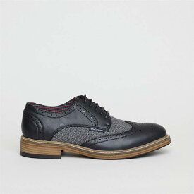 【送料無料】 ベンシャーマン メンズ スニーカー シューズ Sherman Ben Sherman Triumph Black/Tweed Brougue Shoes Black