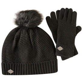 【送料無料】 デアツービー レディース 帽子 アクセサリー Julien Macdonald Correlation Hat And Glove Set Black