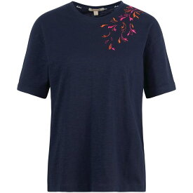 【送料無料】 バーブァー レディース Tシャツ トップス Samphire T-Shirt Navy