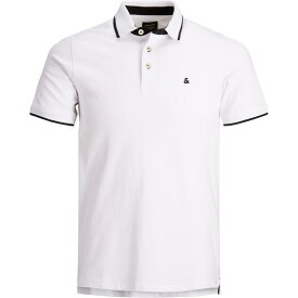 【送料無料】 ジャック&ジョーンズ メンズ ポロシャツ トップス Tipped Pique Polo White