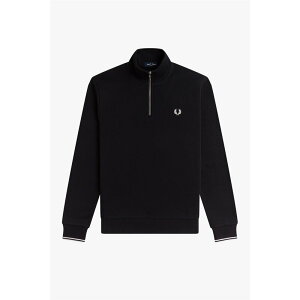 �t���b�h�y���[ �����Y �g�b�v�X �V���c �n�[�t�W�b�v Fred Perry Half Zip Top Black 102 �u���b�N