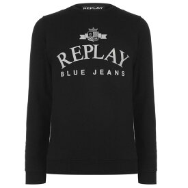 【送料無料】 リプレイ メンズ ニット・セーター アウター Jeans Crew Sweatshirt Black 098