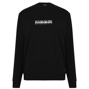 �i�p�s�� �����Y �A�E�^�[ �j�b�g�E�Z�[�^�[ �X�E�F�b�g �V���c ���S Napapijri Box Logo Crew Sweatshirt Black �u���b�N