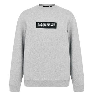 �i�p�s�� �����Y �A�E�^�[ �j�b�g�E�Z�[�^�[ �X�E�F�b�g �V���c ���S Napapijri Box Logo Crew Sweatshirt Grey �O���[