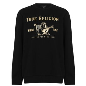 【送料無料】 トゥルーレリジョン メンズ ニット・セーター アウター Buddha Sweatshirt Black/Gold