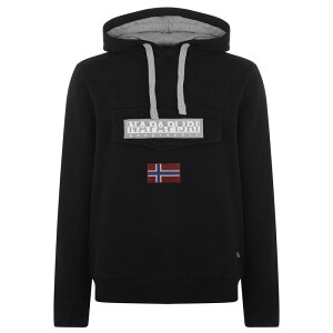 �i�p�s�� �����Y �A�E�^�[ �j�b�g�E�Z�[�^�[ ���S �p�[�J�[ Napapijri Logo Hoodie Black �u���b�N