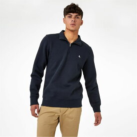 【送料無料】 ジャック ウィルス メンズ ニット・セーター アウター Barchester Quarter Zip Sweatshirt Navy