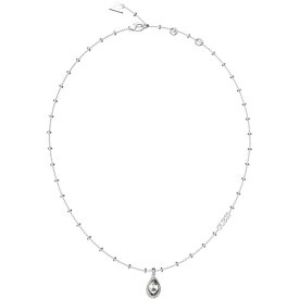 【送料無料】 ゲス レディース ネックレス・チョーカー・ペンダントトップ アクセサリー Guess 16-18'' Mini Crystal Drop Necklace Silver
