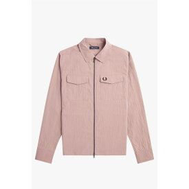 【送料無料】 フレッドペリー メンズ シャツ トップス Fred Zip Overshirt Dark Pink S52