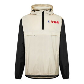 【送料無料】 コム・デ・ギャルソン メンズ パーカー・スウェット アウター X K-Way Logo Print Jacket Beige/Black