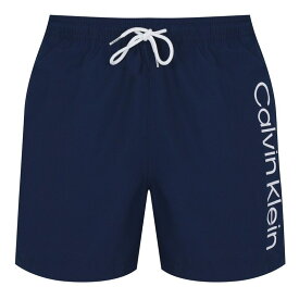 【送料無料】 カルバンクライン メンズ ハーフパンツ・ショーツ 水着 Large Logo Swim Shorts Navy