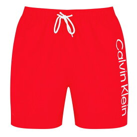 【送料無料】 カルバンクライン メンズ ハーフパンツ・ショーツ 水着 Large Logo Swim Shorts Red