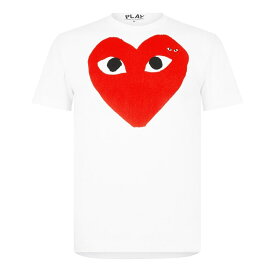 【送料無料】 コム・デ・ギャルソン メンズ Tシャツ トップス Red Heart T Shirt White/Red