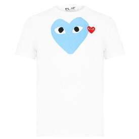 【送料無料】 コム・デ・ギャルソン メンズ Tシャツ トップス Double Heart T Shirt Blue