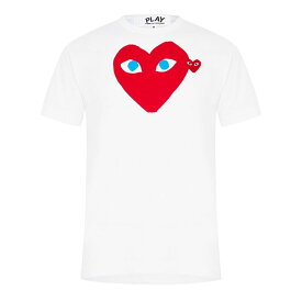 【送料無料】 コム・デ・ギャルソン メンズ Tシャツ トップス Double Heart T Shirt White/Red