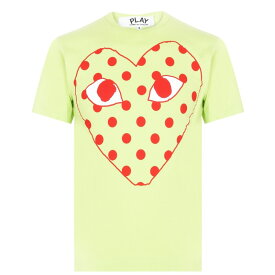 【送料無料】 コム・デ・ギャルソン メンズ Tシャツ トップス Spot Heart T Shirt Green
