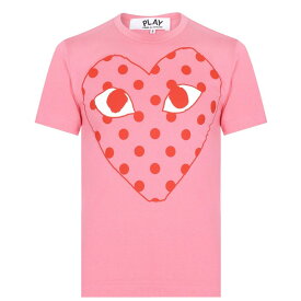 【送料無料】 コム・デ・ギャルソン メンズ Tシャツ トップス Spot Heart T Shirt Pink