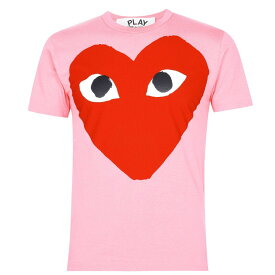 【送料無料】 コム・デ・ギャルソン メンズ Tシャツ トップス Big Heart T Shirt Pink/Red