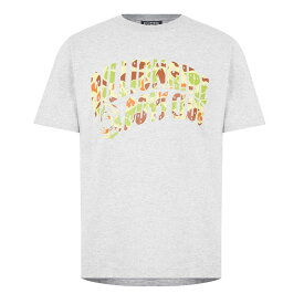 【送料無料】 ビリオネアボーイズクラブ メンズ Tシャツ トップス Camouflage Arch Logo T Shirt Heather Grey