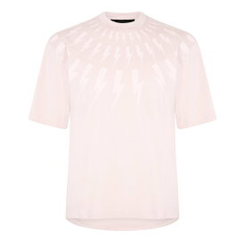 【送料無料】 ニールバレット メンズ Tシャツ トップス Fairisle Bolt Slim Fit Tee Pink/Pink