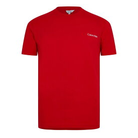【送料無料】 カルバンクライン メンズ Tシャツ トップス Core Logo T Shirt Mens Fierce Red