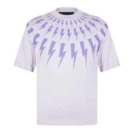 【送料無料】 ニールバレット メンズ Tシャツ トップス Lightning Bolt T Shirt Lilac