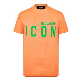 【送料無料】 ディースクエアード メンズ Tシャツ トップス T-Shirt Orange/Green