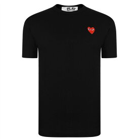 【送料無料】 コム・デ・ギャルソン メンズ Tシャツ トップス Small Peeping Heart Patch T-Shirt Black/Red