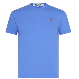 【送料無料】 コム・デ・ギャルソン メンズ Tシャツ トップス Small Peeping Heart Patch T-Shirt Blue