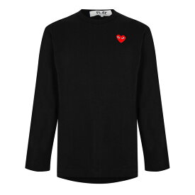 【送料無料】 コム・デ・ギャルソン メンズ Tシャツ トップス Peeping Heart Long Sleeve T-Shirt Black