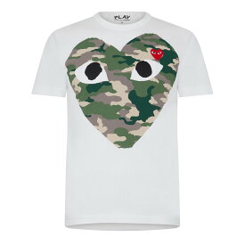 【送料無料】 コム・デ・ギャルソン メンズ Tシャツ トップス Comme Camouflage T Sn99 White/Camo