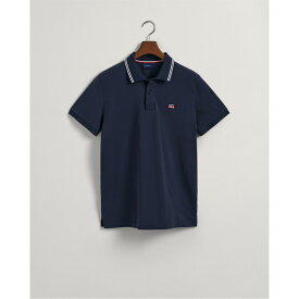 【送料無料】 ガント メンズ Tシャツ トップス Contrast Collar Polo Shirt Blue