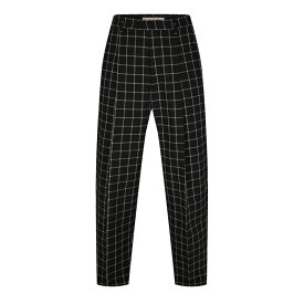 【送料無料】 マルニ メンズ カジュアルパンツ ボトムス Wool Check Trousers Black