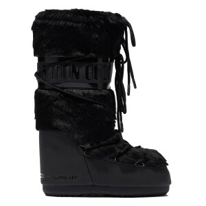 ���[���u�[�c ���f�B�[�X �V���[�Y �u�[�c�E���C���u�[�c MOON BOOT Icon High Faux Fur Black �u���b�N