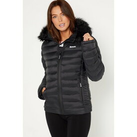 【送料無料】 ベンチ レディース ジャケット・ブルゾン アウター Bench Faux Fur Trim Padded Jacket Black