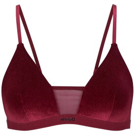 【送料無料】 フューゴ レディース ブラジャー アンダーウェア Hugo Velvet Triangle Ld34 Dark Red