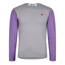 【送料無料】 コム・デ・ギャルソン レディース Tシャツ トップス Colour Block T Shirt Grey/Purple