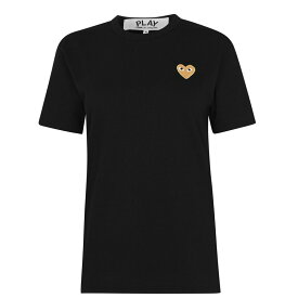 【送料無料】 コム・デ・ギャルソン レディース Tシャツ トップス Embroidered Logo T Shirt Black