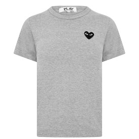 【送料無料】 コム・デ・ギャルソン レディース Tシャツ トップス Small Peeping Heart T-Shirt Grey/Black