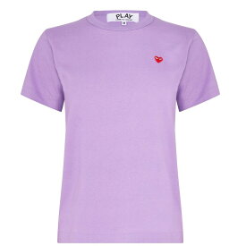 【送料無料】 コム・デ・ギャルソン レディース Tシャツ トップス Small Peeping Heart T-Shirt Purple