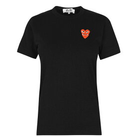 【送料無料】 コム・デ・ギャルソン レディース Tシャツ トップス Logo Heart T Shirt Black