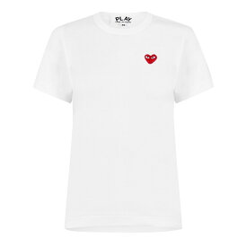 【送料無料】 コム・デ・ギャルソン レディース Tシャツ トップス Logo Heart T Shirt White