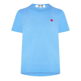 【送料無料】 コム・デ・ギャルソン レディース Tシャツ トップス Small Heart T Shirt Blue