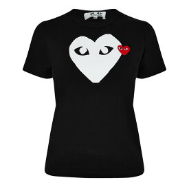 【送料無料】 コム・デ・ギャルソン レディース Tシャツ トップス White Heart T Shirt Black